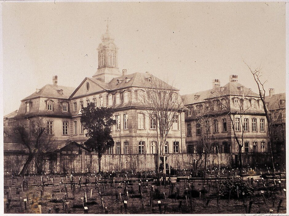 Das Bürgerhospital in einer frühen Aufnahme aus dem Jahr 1866